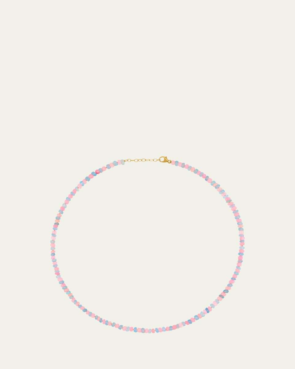 Pink and Blue Faceted Opal Connection Necklace